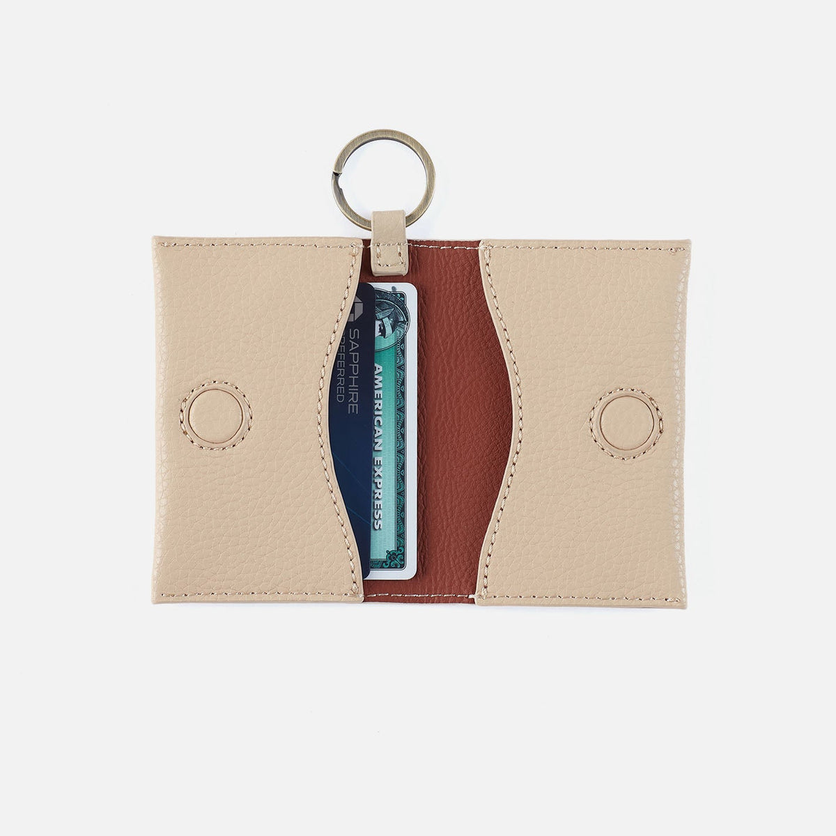 Vida Card Case in Micro Pebbled Leather - Almond | HOBO Latest