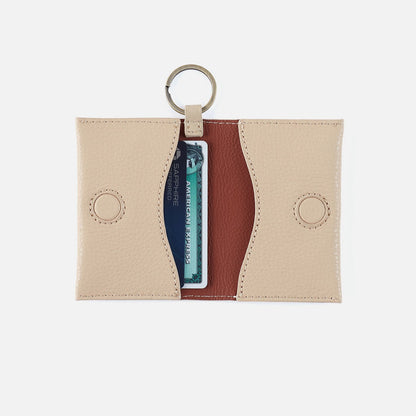 Vida Card Case in Micro Pebbled Leather - Almond | HOBO Latest