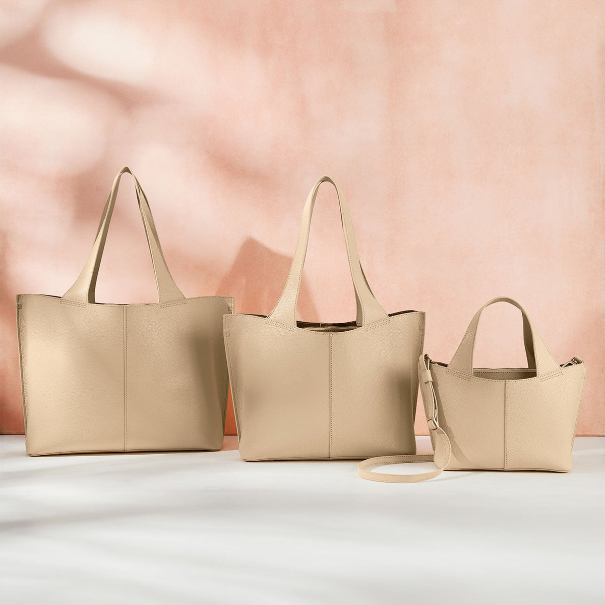 Vida Small Tote in Micro Pebbled Leather - Almond | HOBO Value