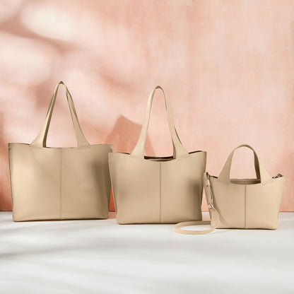 Vida Tote in Micro Pebbled Leather - Almond | HOBO Discount