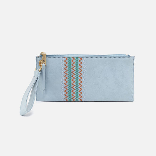 Vida Wristlet In Buffed Leather - Sky | HOBO Recommended