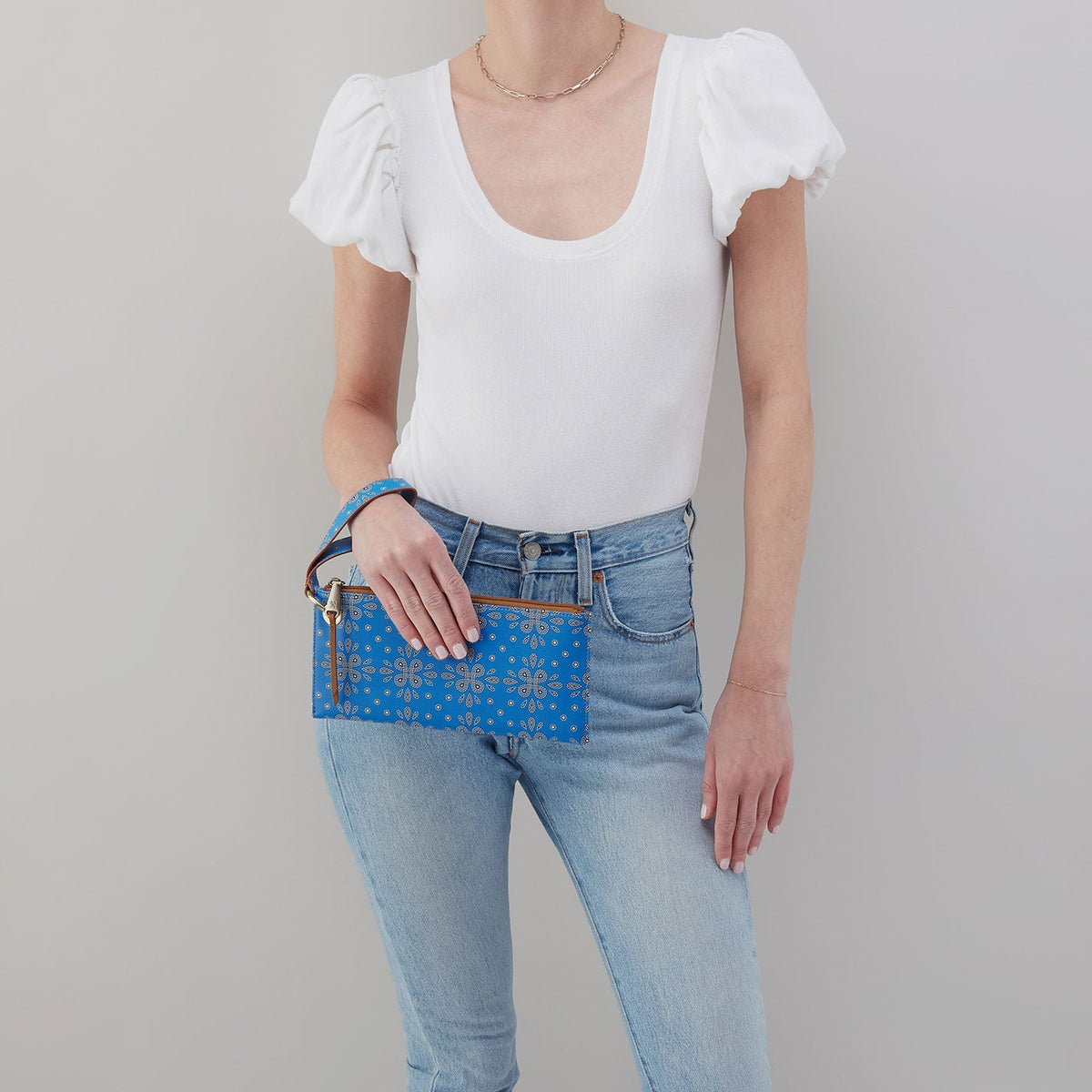 Vida Wristlet In Coated Canvas - Blue Journey Bandana | HOBO Great Value
