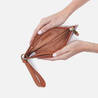 Vida Wristlet In Multi Weave With Leather Trim - Sunset Raffia | HOBO Customer Favorite