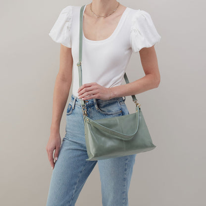 Avon Shoulder Bag In Polished Leather - Jade | HOBO Recommended
