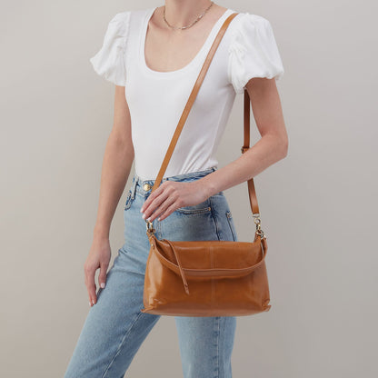 Avon Shoulder Bag In Polished Leather - Natural | HOBO Exclusive