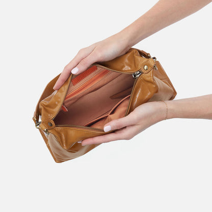 Avon Shoulder Bag In Polished Leather - Natural | HOBO Exclusive