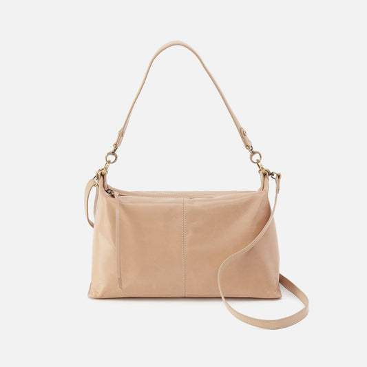Avon Shoulder Bag In Polished Leather - Sand | HOBO Exclusive