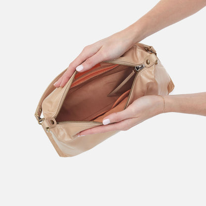 Avon Shoulder Bag In Polished Leather - Sand | HOBO Exclusive