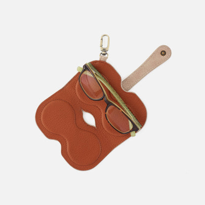 Blink Glasses Holder In Buffed Leather - Gilded Beige | HOBO Quality