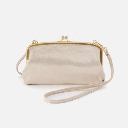 Cora Wallet Crossbody In Metallic Leather - Sand Shimmer | HOBO Top Pick