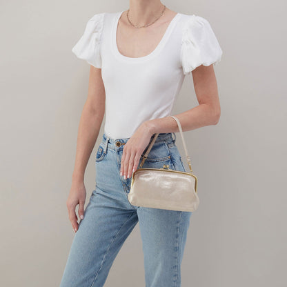 Cora Wallet Crossbody In Metallic Leather - Sand Shimmer | HOBO Top Pick