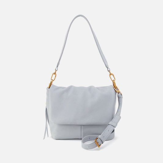 Harley Convertible Shoulder Bag In Pebbled Leather - Blue Pearl | HOBO New