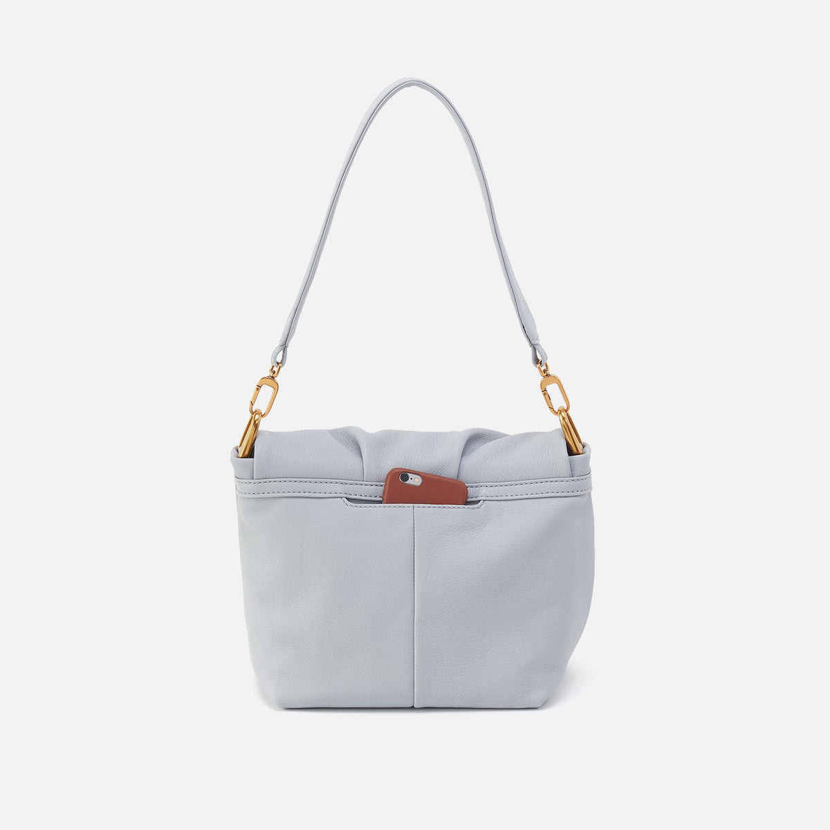 Harley Convertible Shoulder Bag In Pebbled Leather - Blue Pearl | HOBO New