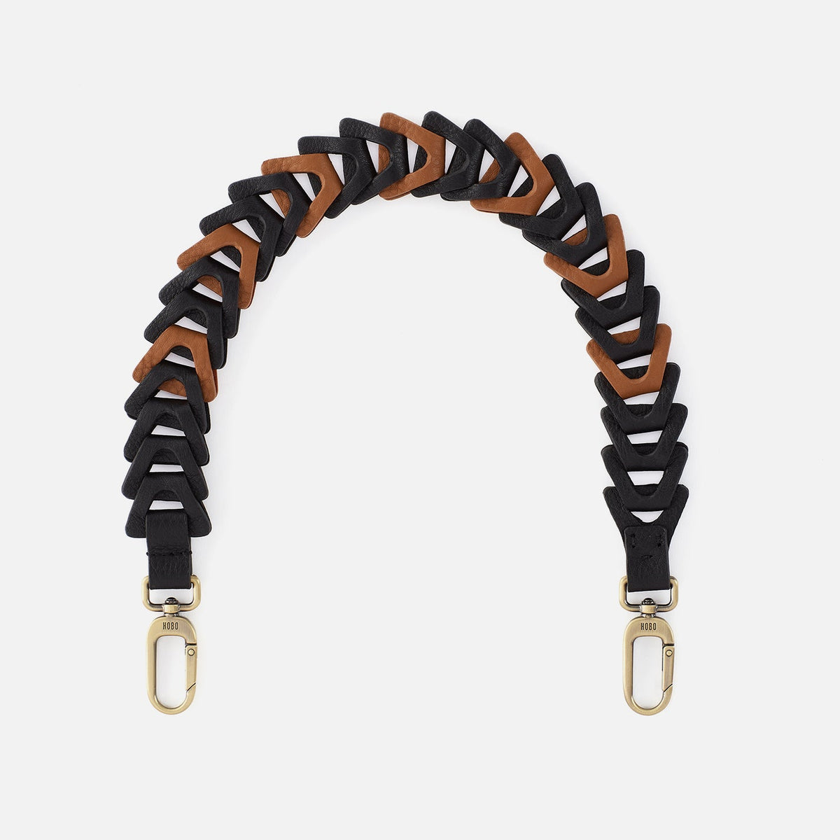 Petty Leather Link Strap in Pebbled Leather - Black | HOBO Deals