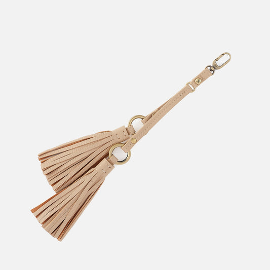 Ring Tassel Swag in Pebbled Leather - Linen | HOBO Deals