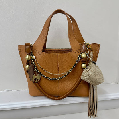 Tamborine Strap in Polished Leather - Truffle | HOBO Exclusive