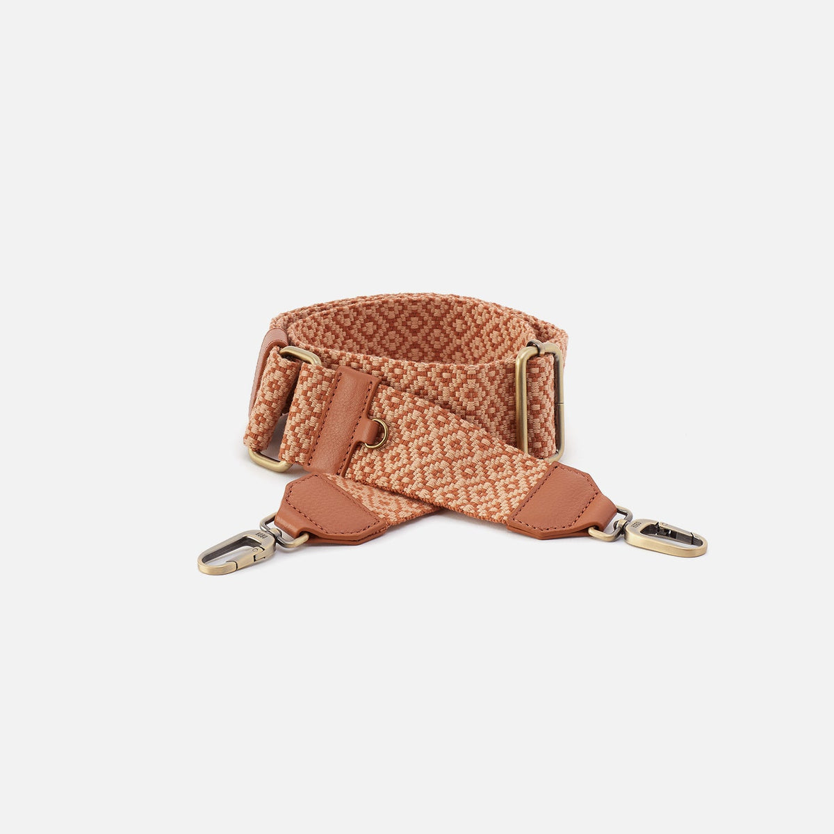 Webbing Strap In Webbing Fabric With Pebbled Leather Trim - Desert Sun | HOBO Best Seller