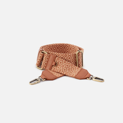 Webbing Strap In Webbing Fabric With Pebbled Leather Trim - Desert Sun | HOBO Best Seller