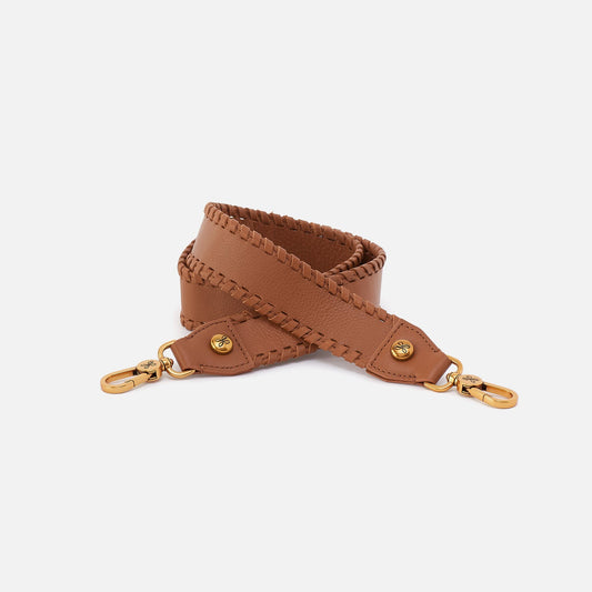Whipstitch Guitar Strap In Pebbled Leather - Warm Honey | HOBO Top Pick