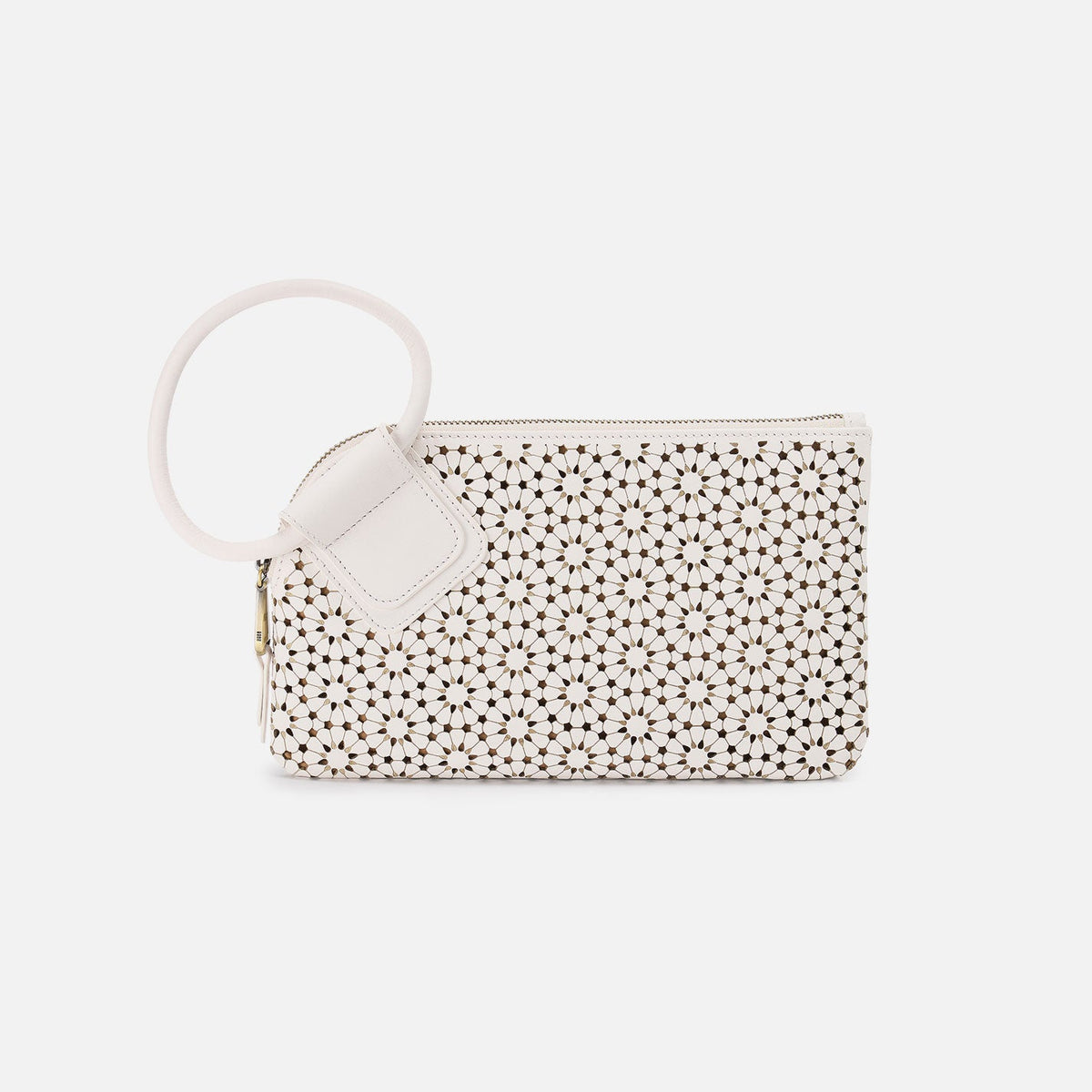 Sable Wristlet In Perforated Leather - Ecru Daisy Perf | HOBO Classic