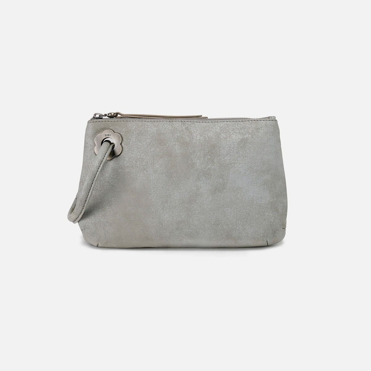 Daisy Daze Large Wristlet In Buffed Leather - Misty Harbor | HOBO New