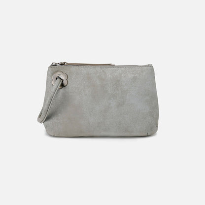 Daisy Daze Large Wristlet In Buffed Leather - Misty Harbor | HOBO New