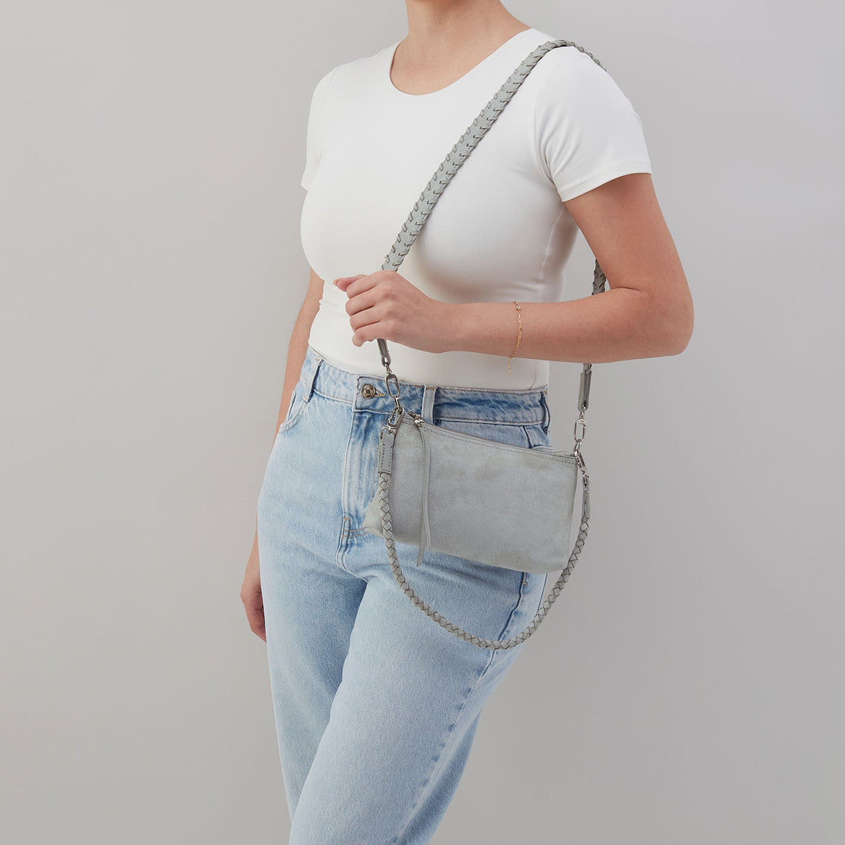 Darcy Crossbody In Buffed Leather - Misty Harbor | HOBO Quality