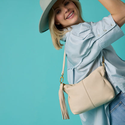 Kori Crossbody In Pebbled Leather - Birch | HOBO Top Pick