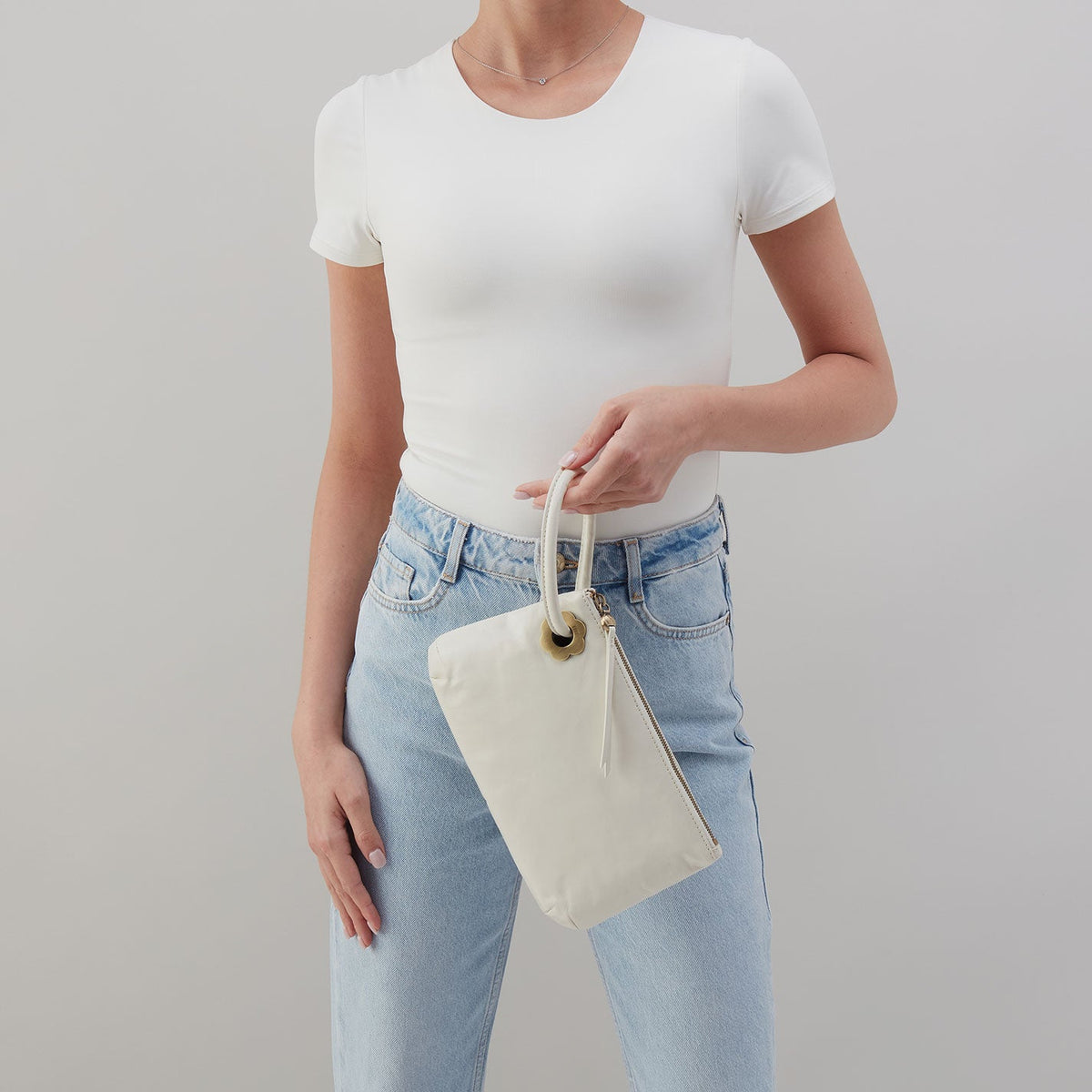 Daisy Daze Large Wristlet In Polished Leather - Lily | HOBO Everyday
