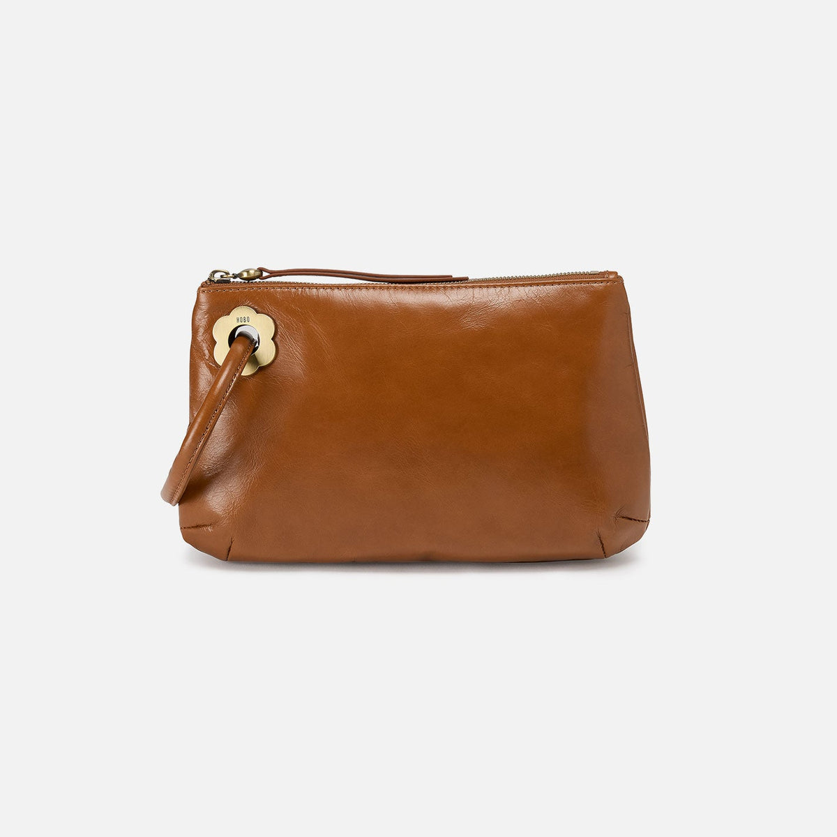Daisy Daze Large Wristlet In Polished Leather - Truffle | HOBO Essential