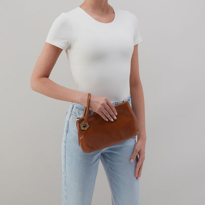 Daisy Daze Large Wristlet In Polished Leather - Truffle | HOBO Essential