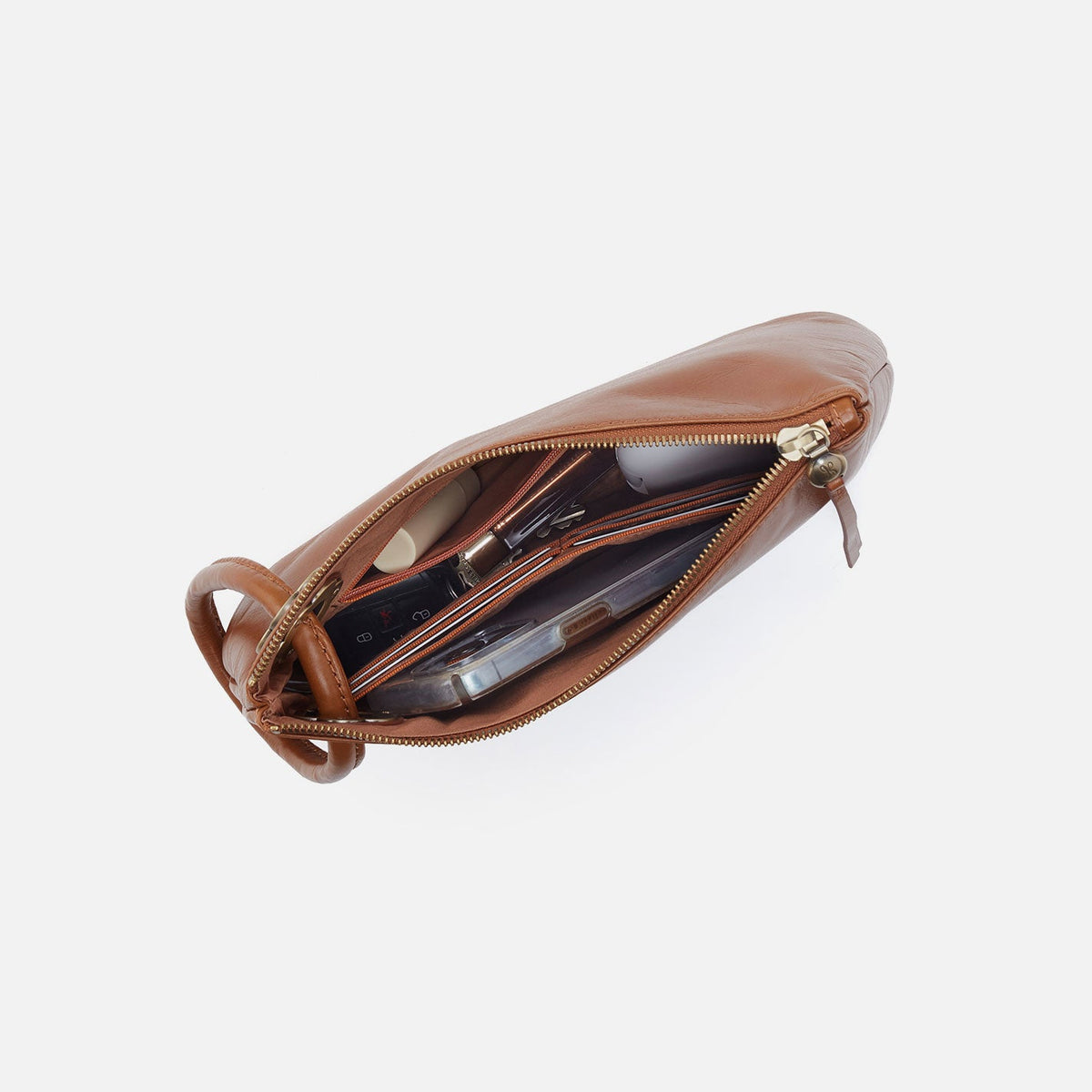 Daisy Daze Large Wristlet In Polished Leather - Truffle | HOBO Essential