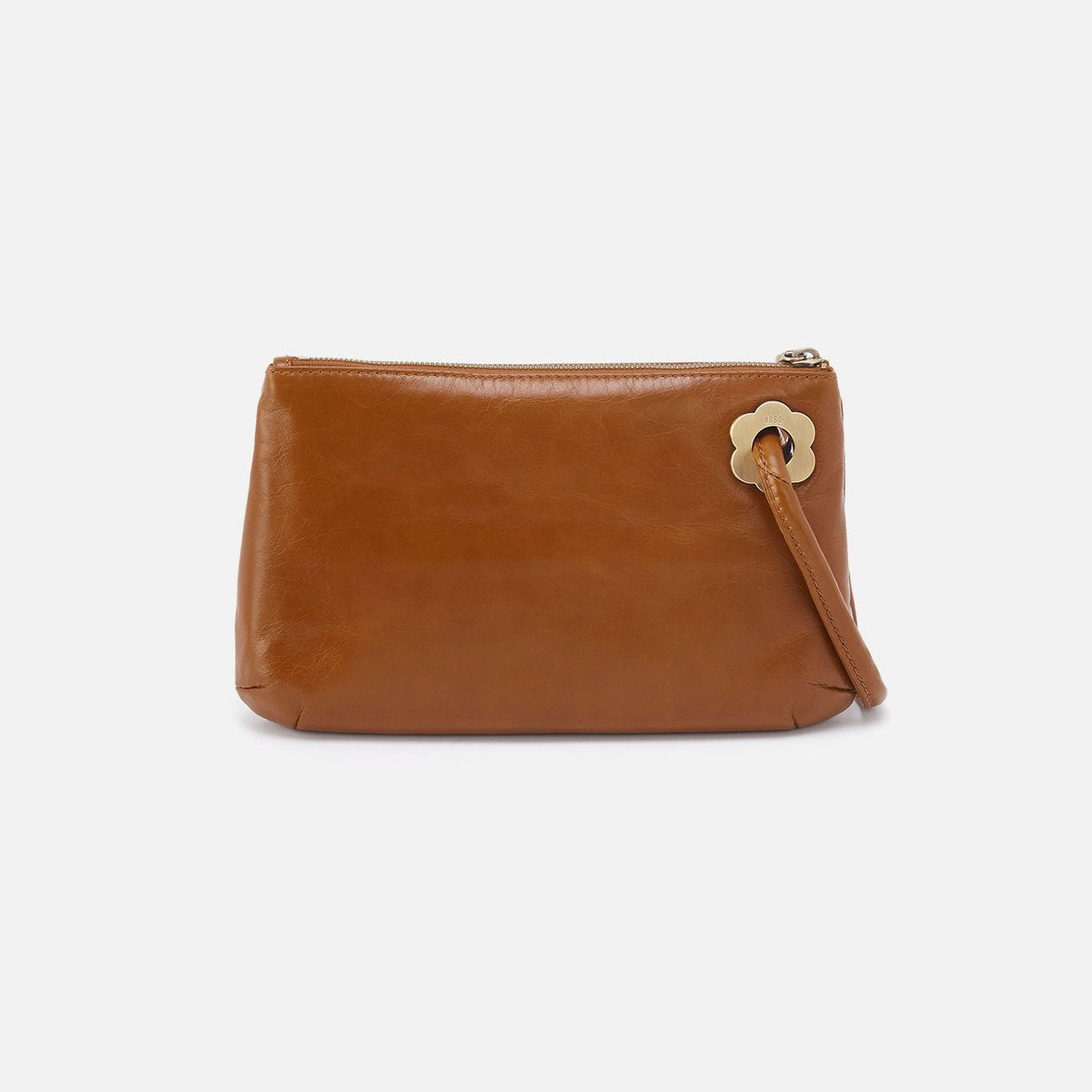 Daisy Daze Large Wristlet In Polished Leather - Truffle | HOBO Essential