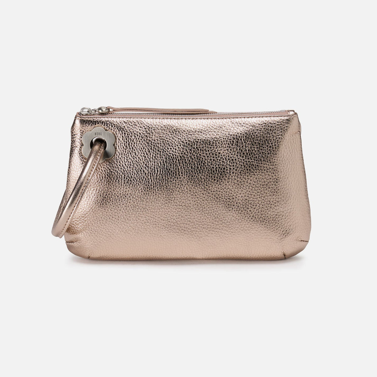 Daisy Daze Large Wristlet In Metallic Leather - Cameo Quartz | HOBO Trusted