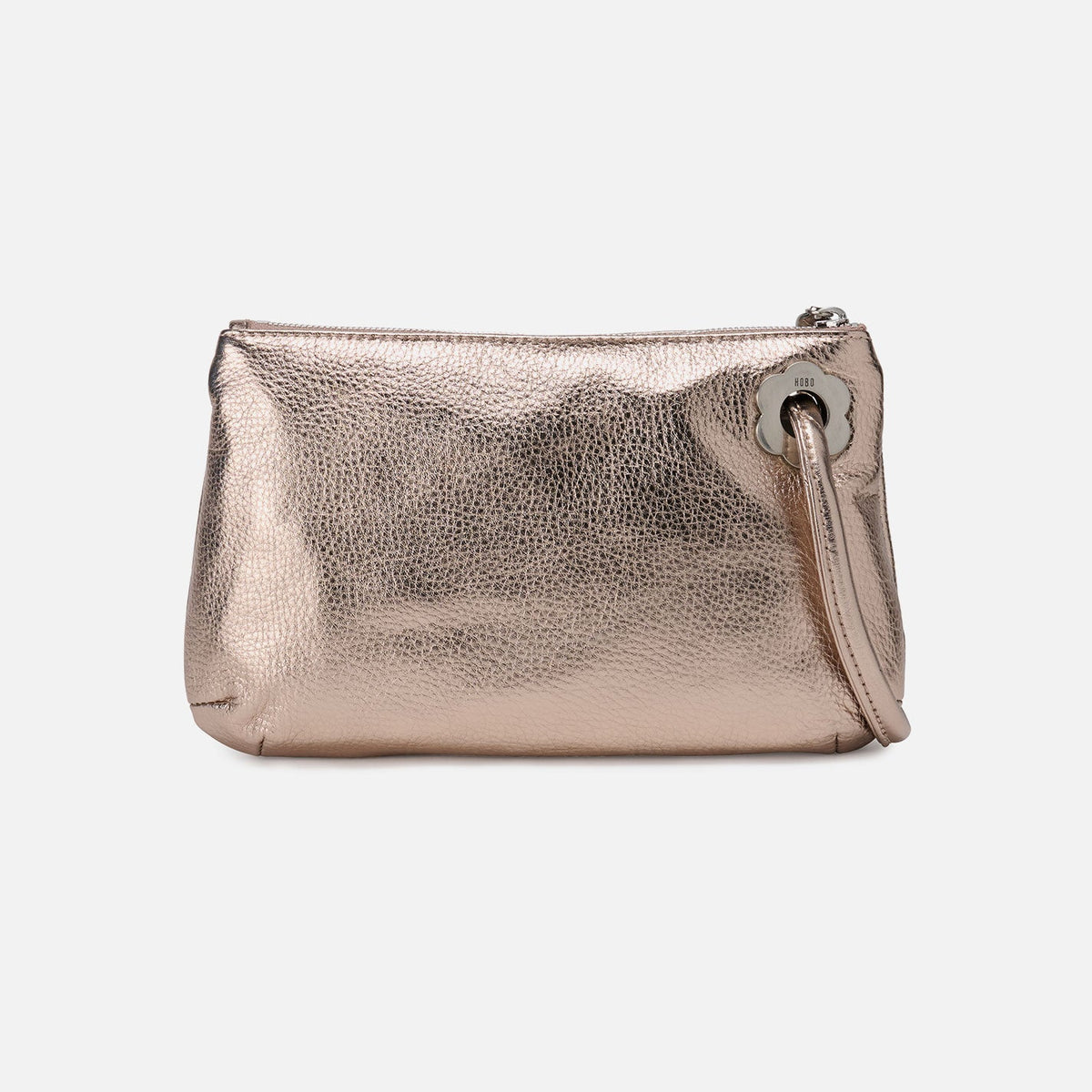 Daisy Daze Large Wristlet In Metallic Leather - Cameo Quartz | HOBO Trusted