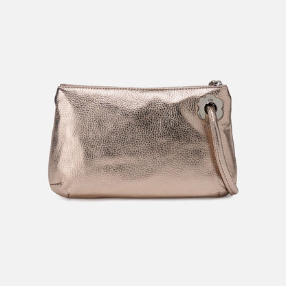 Daisy Daze Large Wristlet In Metallic Leather - Cameo Quartz | HOBO Trusted