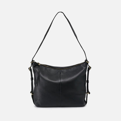 Emily Convertible Backpack In Pebbled Leather - Black | HOBO New