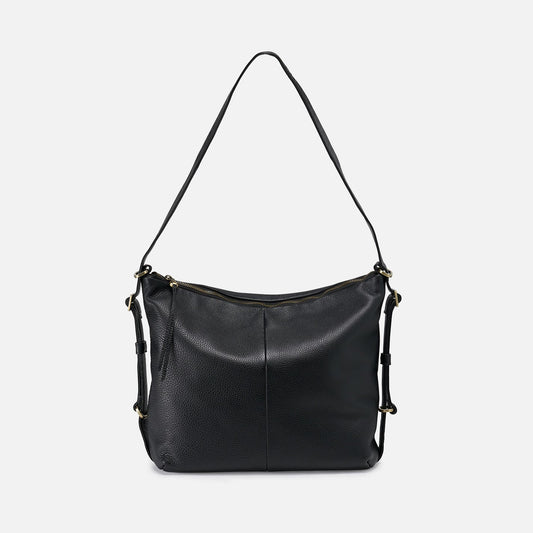 Emily Convertible Backpack In Pebbled Leather - Black | HOBO New