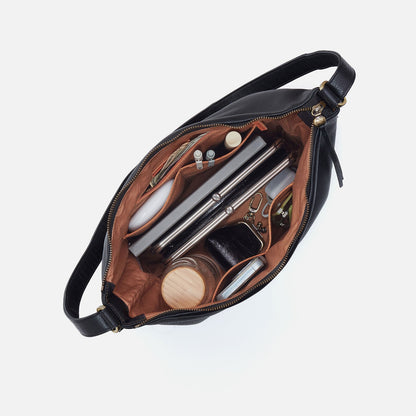 Emily Convertible Backpack In Pebbled Leather - Black | HOBO New