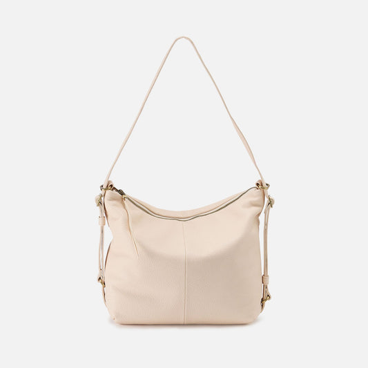 Emily Convertible Backpack In Pebbled Leather - Cream | HOBO New