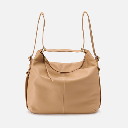 Emily Convertible Backpack In Pebbled Leather - Porcini | HOBO Great Value