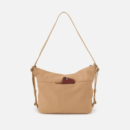 Emily Convertible Backpack In Pebbled Leather - Porcini | HOBO Great Value