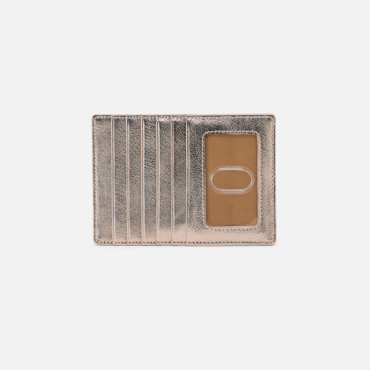 Euro Slide Card Case In Metallic Leather - Cameo Quartz | HOBO Everyday