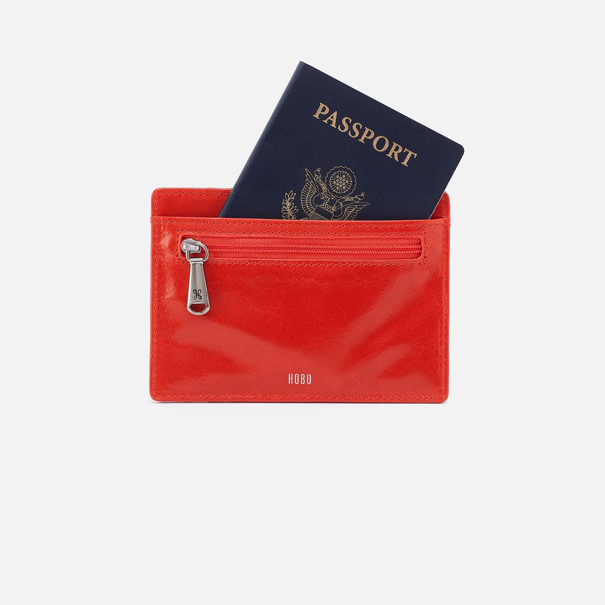 Euro Slide Card Case In Polished Leather - Grenadine | HOBO New