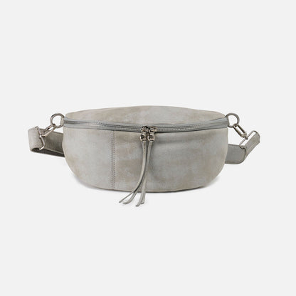 Hunter Medium Belt Bag In Buffed Leather - Misty Harbor | HOBO Signature
