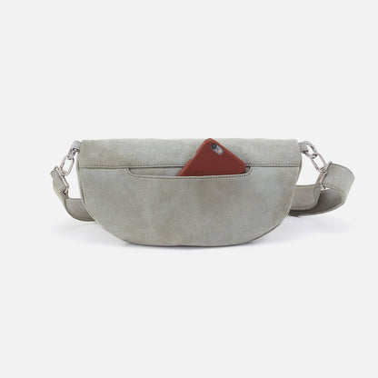 Hunter Medium Belt Bag In Buffed Leather - Misty Harbor | HOBO Signature