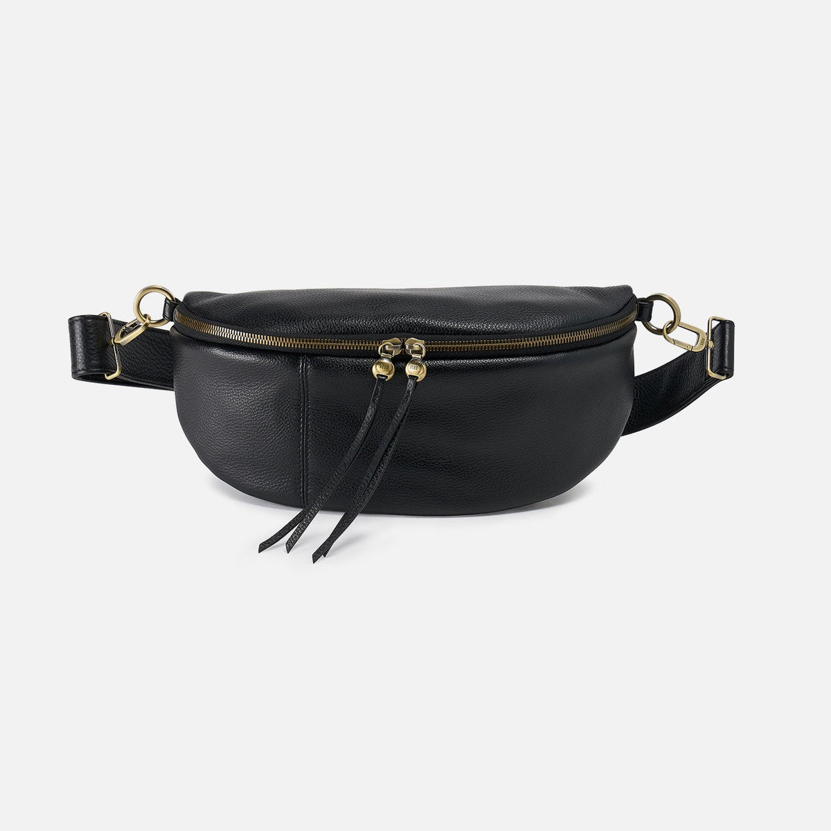 Hunter Medium Belt Bag In Pebbled Leather - Black | HOBO Latest