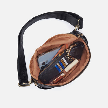 Hunter Medium Belt Bag In Pebbled Leather - Black | HOBO Latest