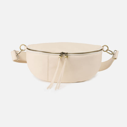Hunter Medium Belt Bag In Pebbled Leather - Cream | HOBO Best Price