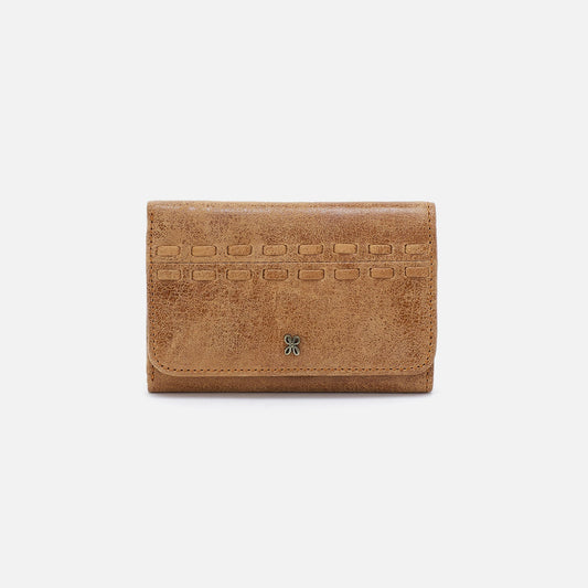 Jill Trifold Wallet In Buffed Leather - Whiskey | HOBO Deals